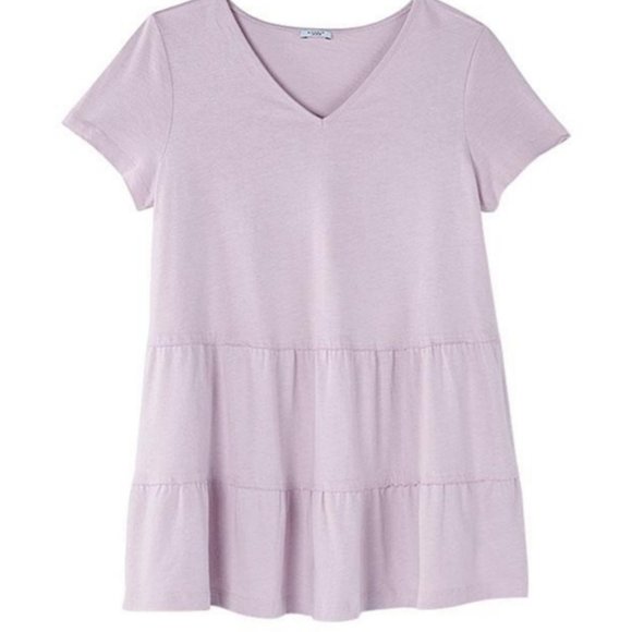 Tiered Short Sleeve Top Large New - Picture 1 of 2